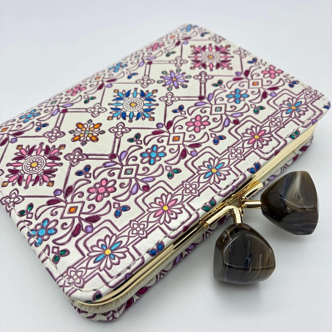 友禅文庫 二つ折り財布 がま口 日本製