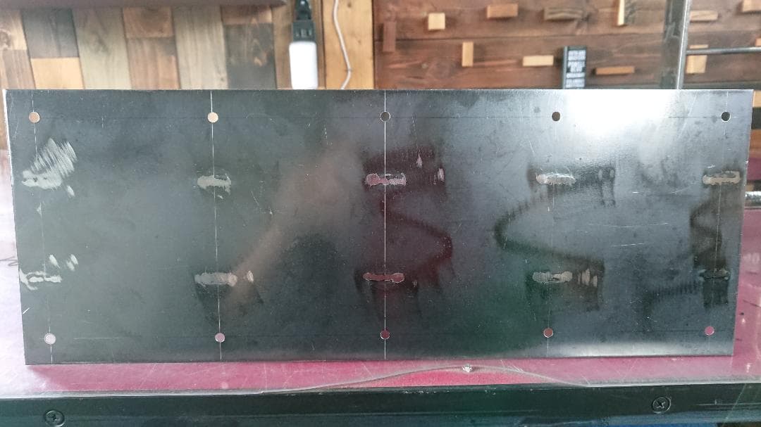 無塗装でアイアンなフラット鉄脚♪50×400×350mm 回型 2脚ver.