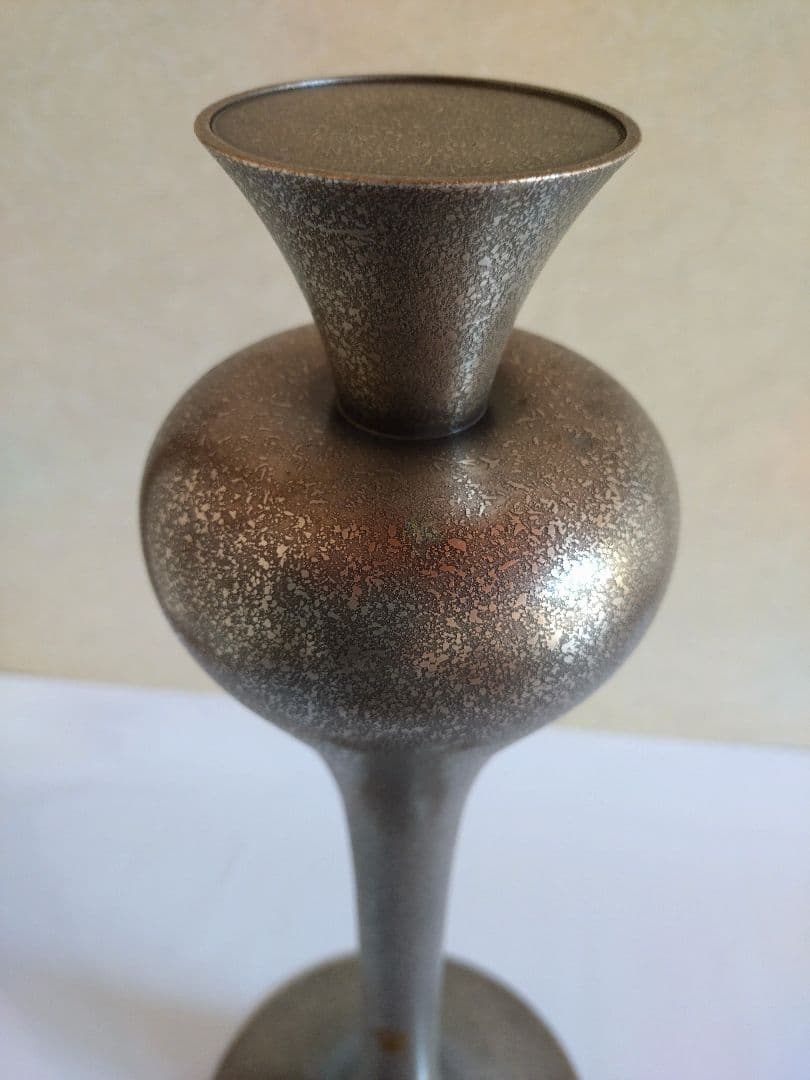 6 金属製　花器　花入　花展　モダン　スタイリッシュ　池坊　立花　シルバー