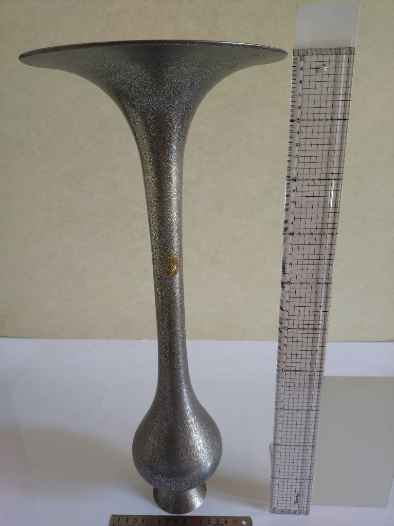 6 金属製　花器　花入　花展　モダン　スタイリッシュ　池坊　立花　シルバー