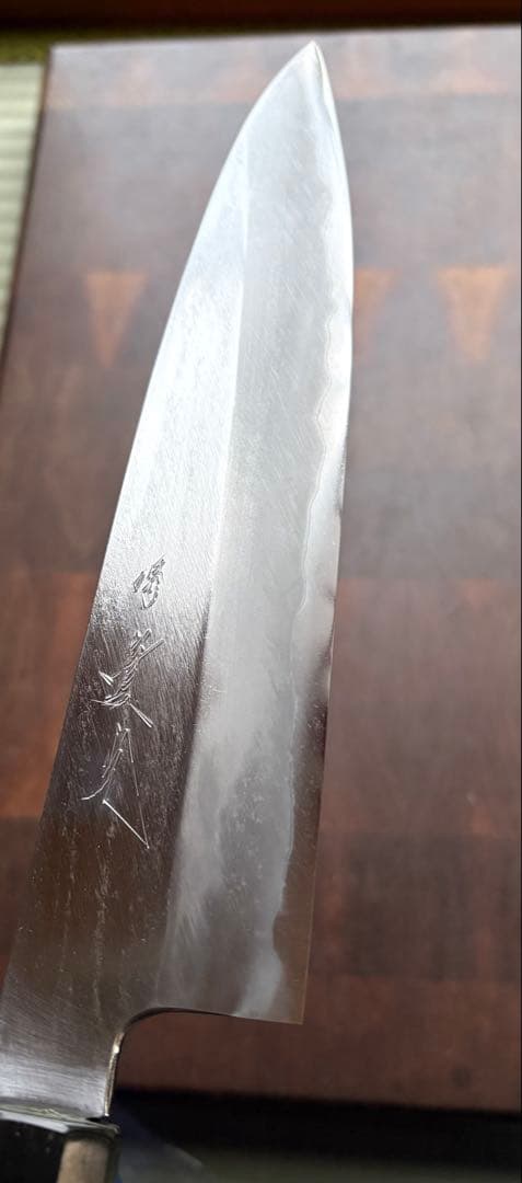 堺　實光刃物　arata 青鋼　片刃 牛刀　210mm 包丁　霞　和包丁　黒檀