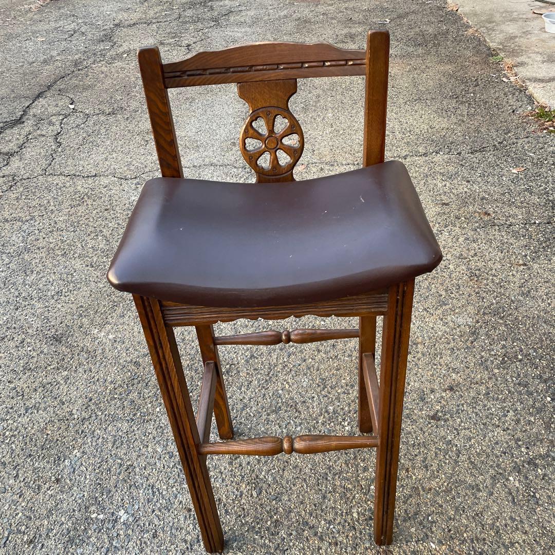 ② 希少　英国ウッド・ブラザーズ社　オールドチャームオーク製　カウンタースツール