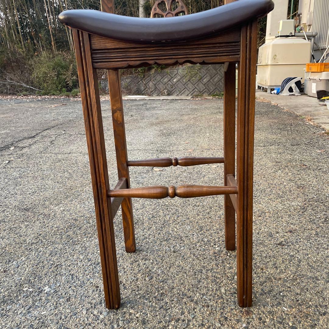 ② 希少　英国ウッド・ブラザーズ社　オールドチャームオーク製　カウンタースツール