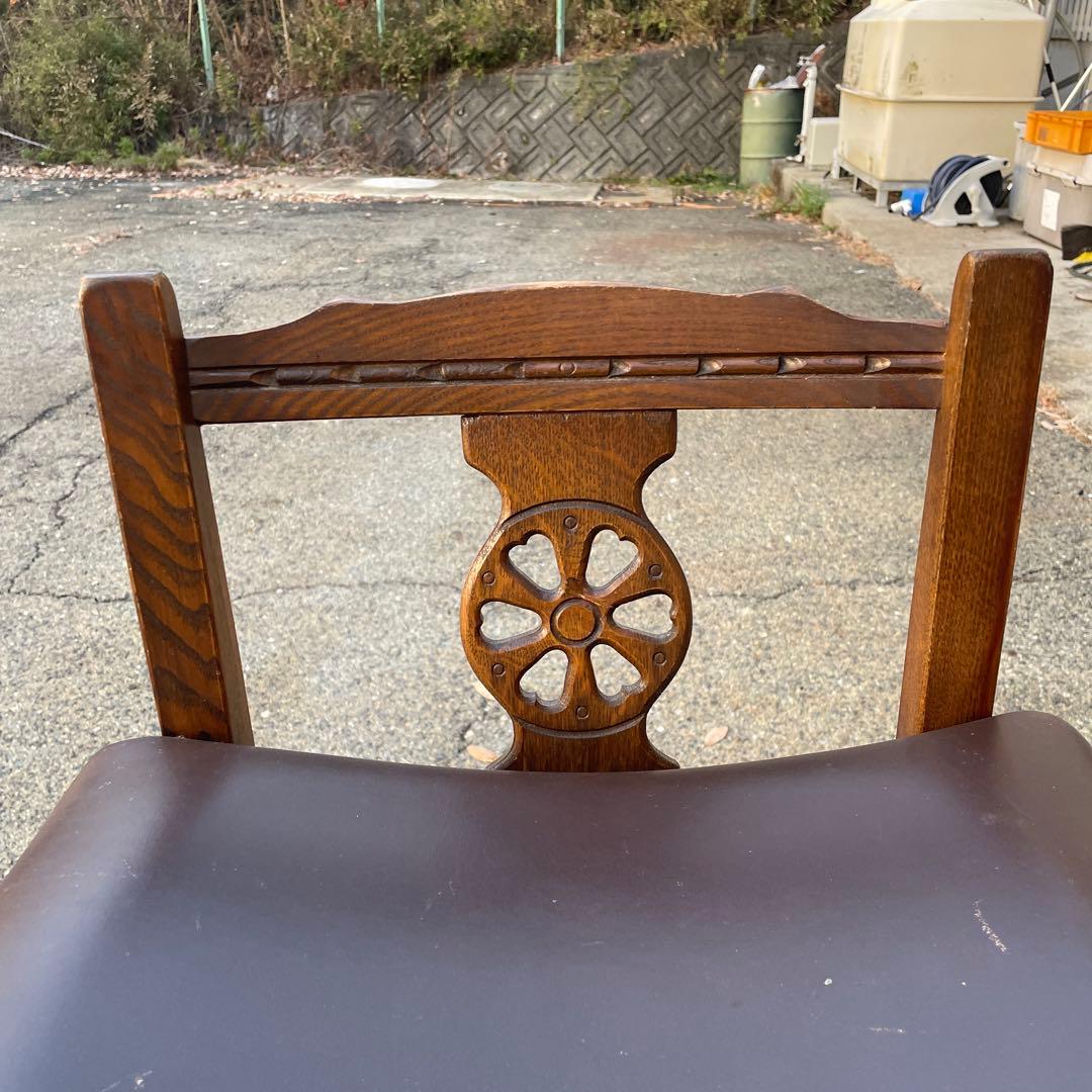 ② 希少　英国ウッド・ブラザーズ社　オールドチャームオーク製　カウンタースツール