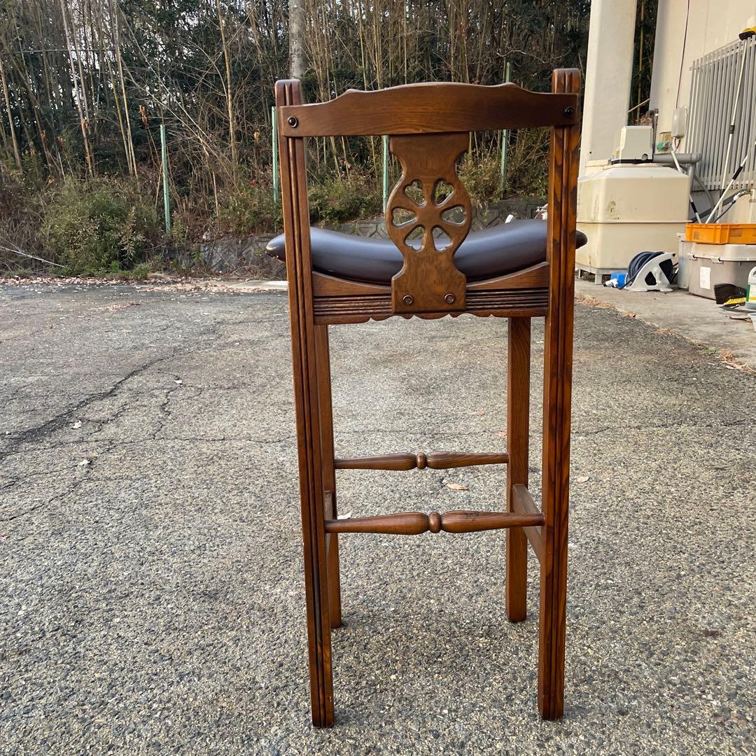 ② 希少　英国ウッド・ブラザーズ社　オールドチャームオーク製　カウンタースツール