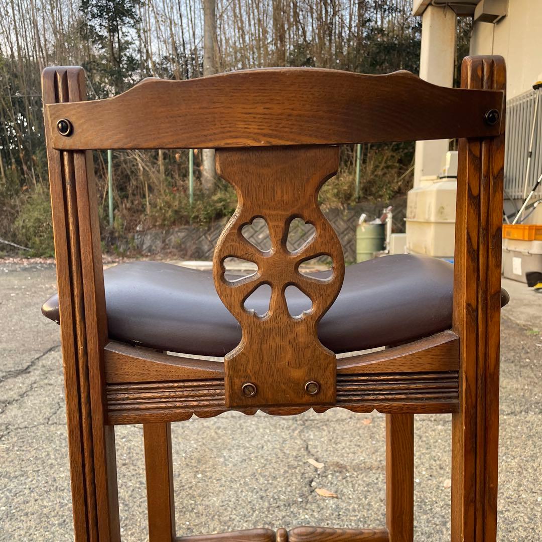 ② 希少　英国ウッド・ブラザーズ社　オールドチャームオーク製　カウンタースツール