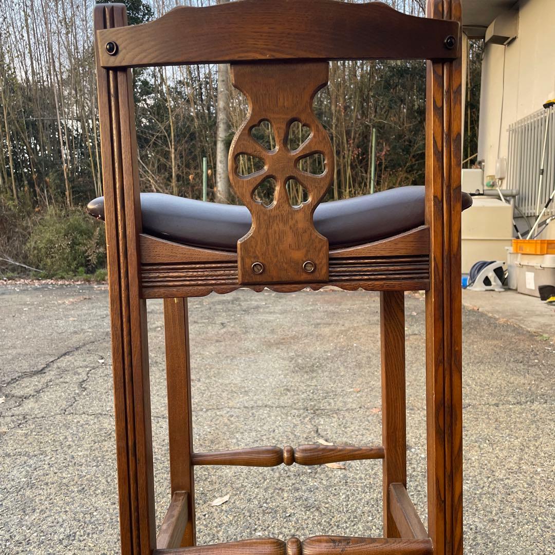 ② 希少　英国ウッド・ブラザーズ社　オールドチャームオーク製　カウンタースツール