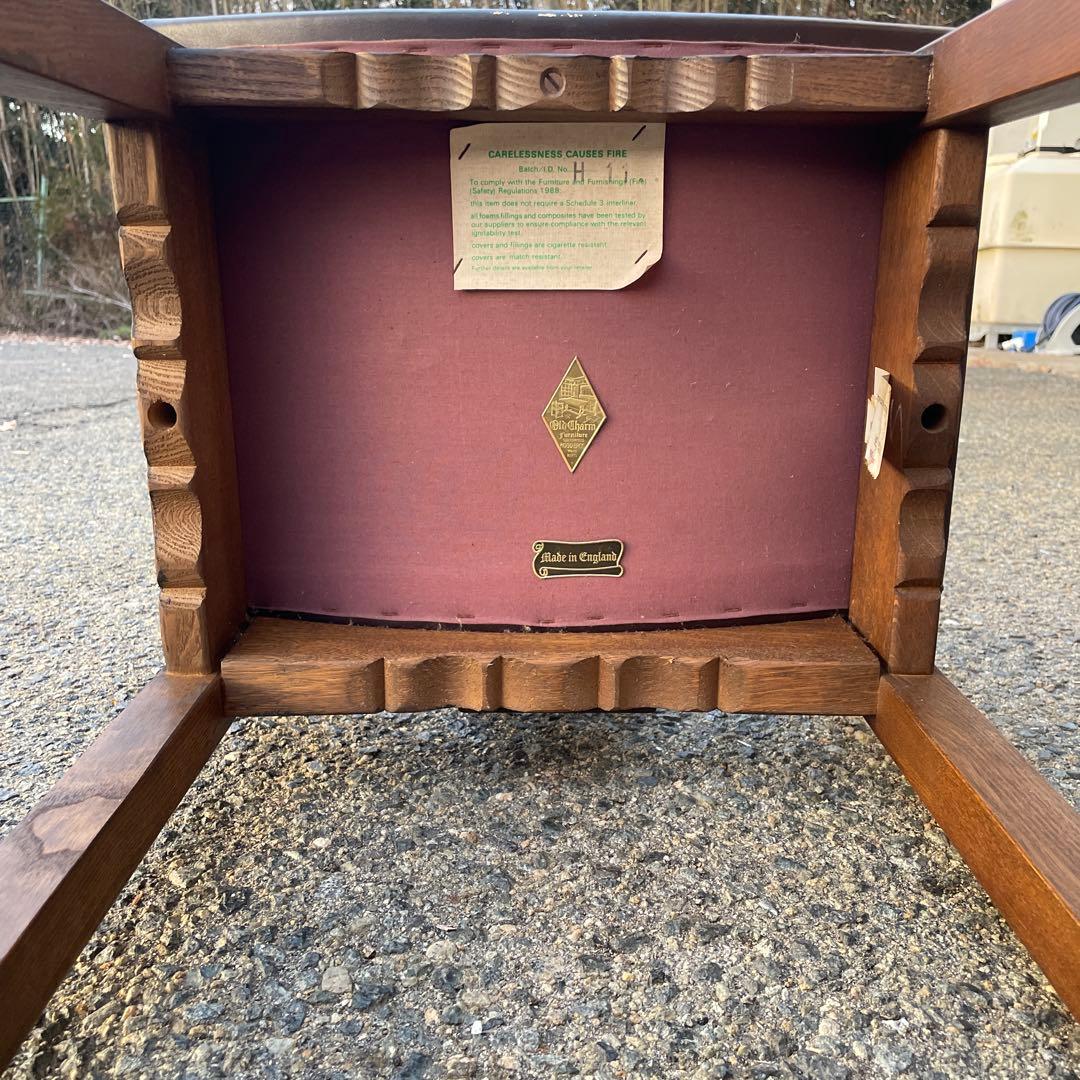 ② 希少　英国ウッド・ブラザーズ社　オールドチャームオーク製　カウンタースツール