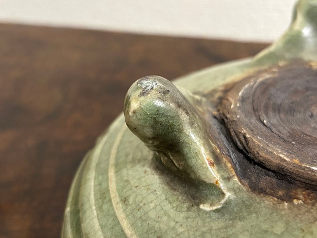 完品!　明時代　龍泉窯青磁香炉　七官青磁 　　(検)唐物 中国古玩 骨董 香爐