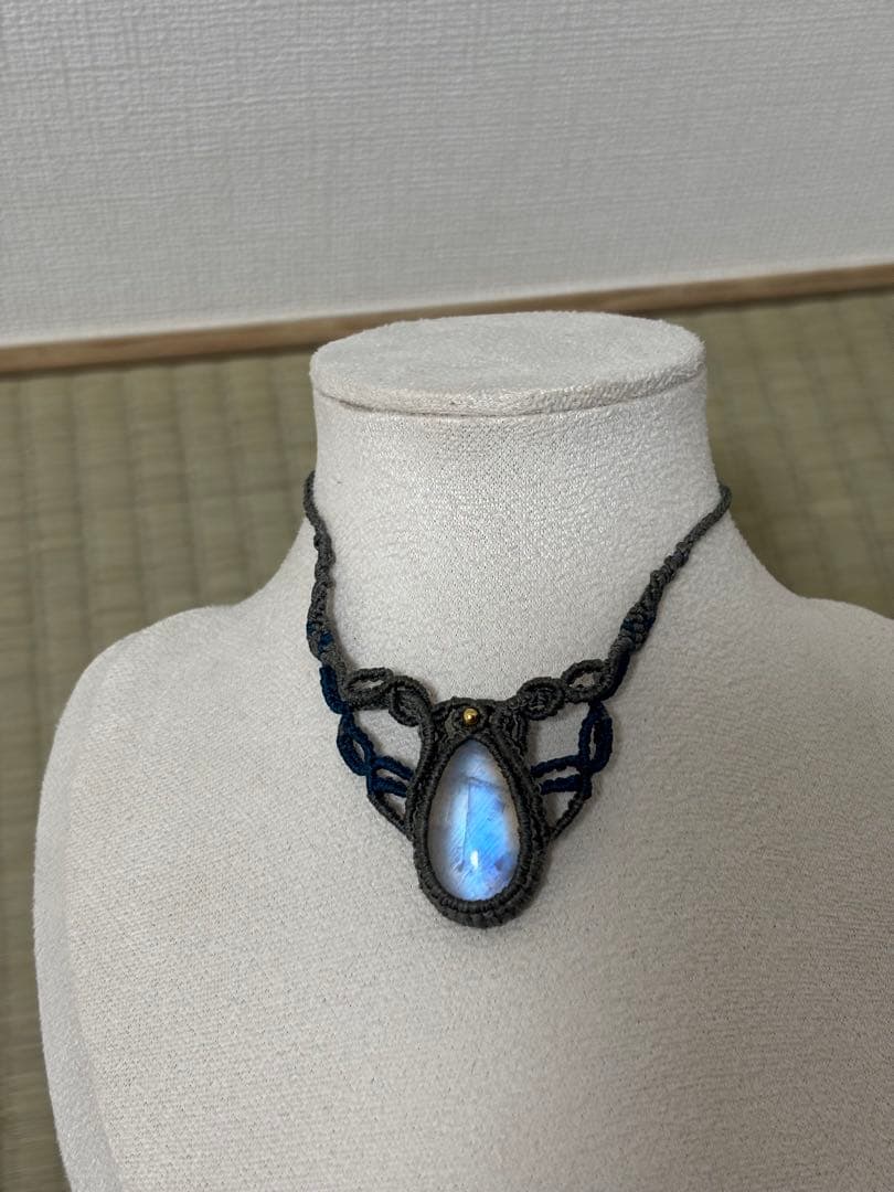 月光石　ハンドメイド マクラメ ネックレス ムーンストーン