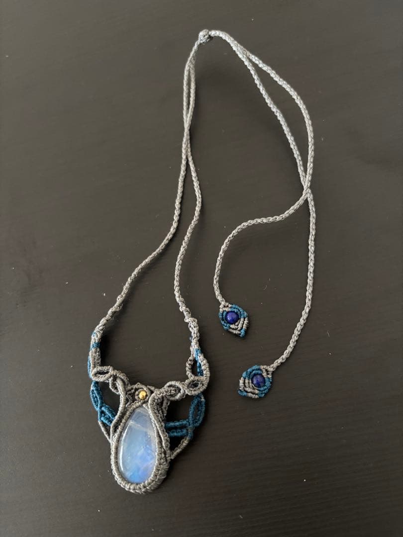 月光石　ハンドメイド マクラメ ネックレス ムーンストーン