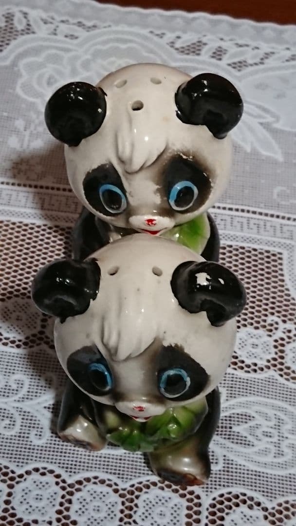 レア＊アンティーク＊昭和レトロ パンダのソルト＆ペッパー入れ ホールマーク