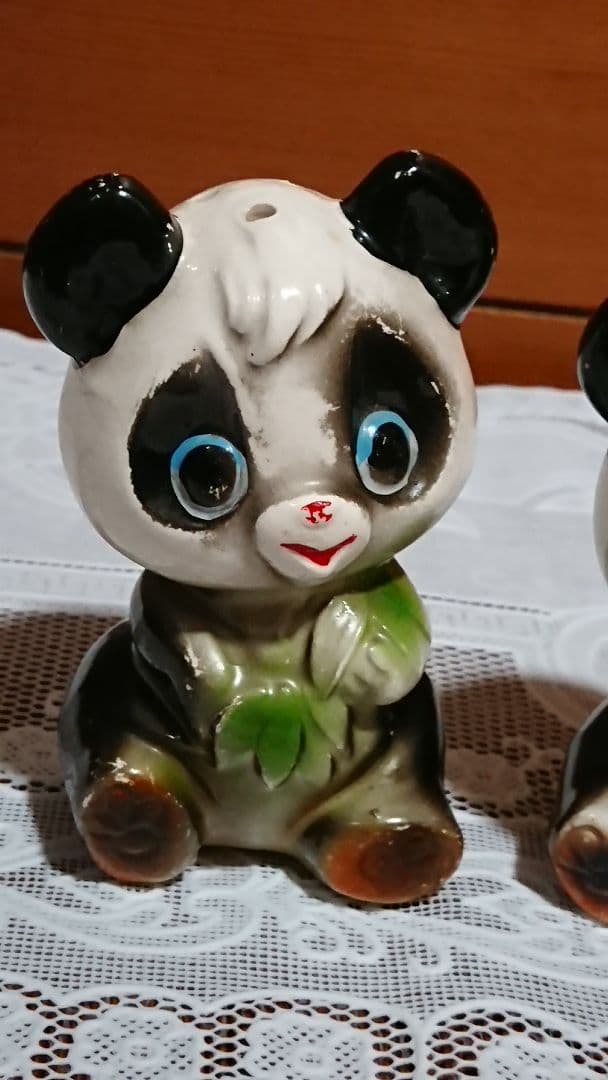 レア＊アンティーク＊昭和レトロ パンダのソルト＆ペッパー入れ ホールマーク