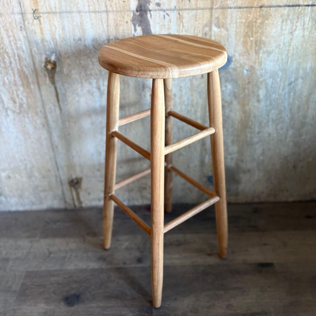 GALLUP ギャラップ　チーク ラウンドトップ スツール　30インチ　②