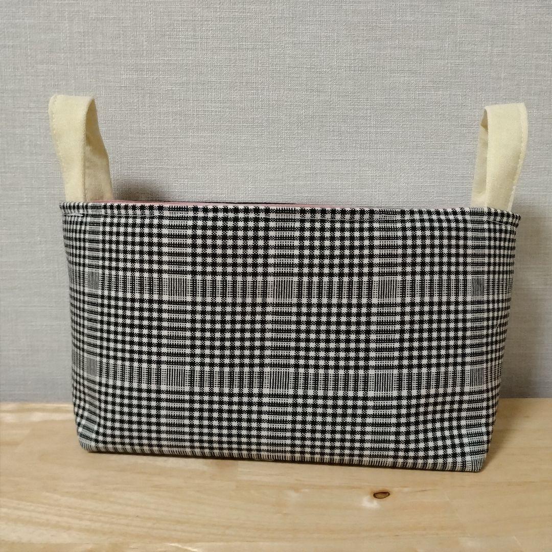 80ハンドメイド リメイク 布バスケット　ファブリックバスケット　小物入れ　鳥