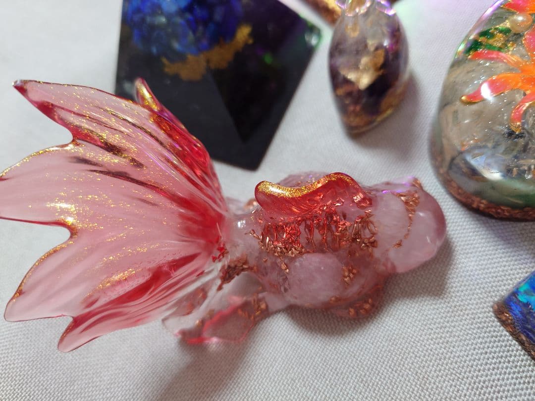 オルゴナイト ルームランプ 金魚 ピラミッド セット