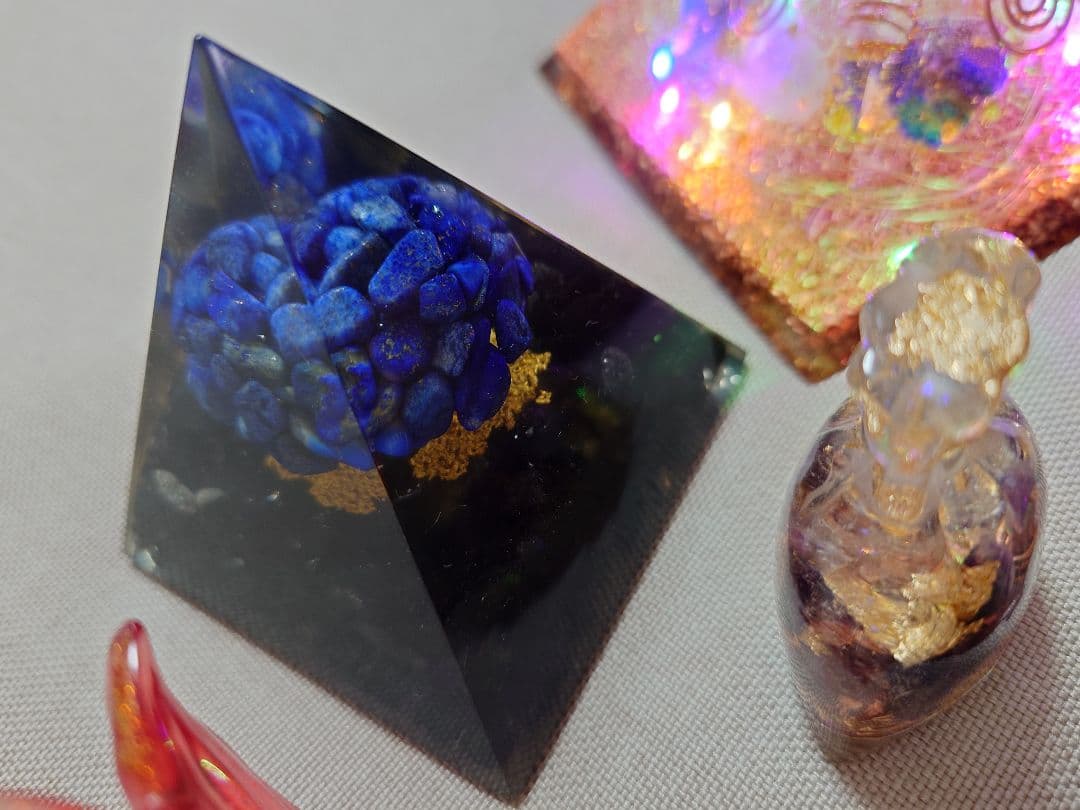 オルゴナイト ルームランプ 金魚 ピラミッド セット