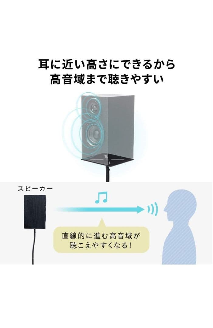 おしゃれスピーカースタンド 高さ調整　スリム スピーカー台２つセット
