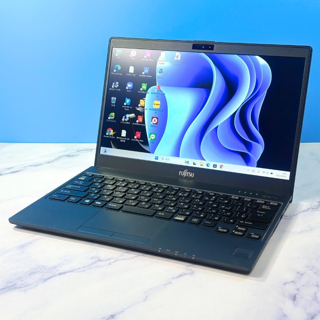 超薄型軽量☆メモリ8GB・SSDで快速◆指紋認証◆Win11☆ノートパソコン