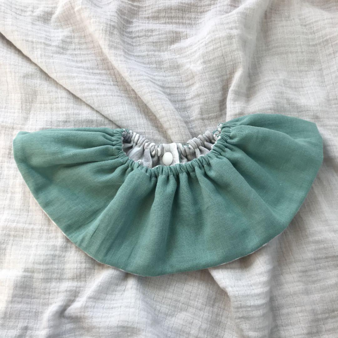 再販★グレーストライプ×ミントグリーン★  リバーシブル　スタイ