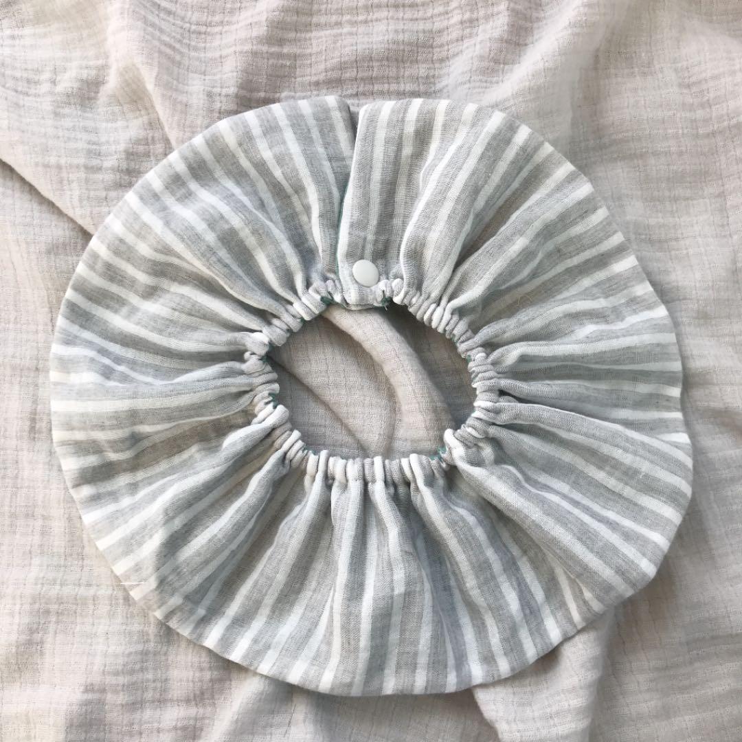 再販★グレーストライプ×ミントグリーン★  リバーシブル　スタイ