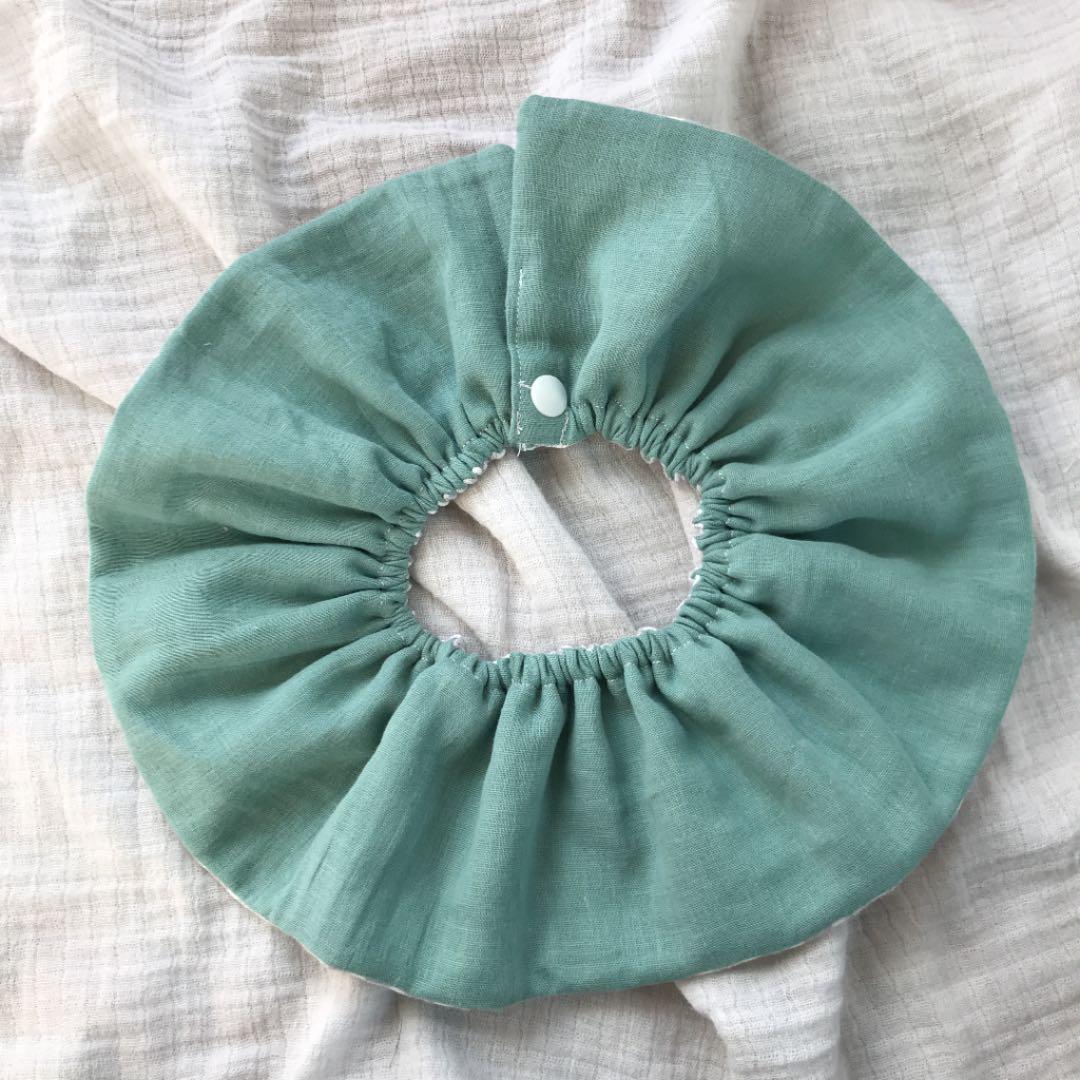 再販★グレーストライプ×ミントグリーン★  リバーシブル　スタイ