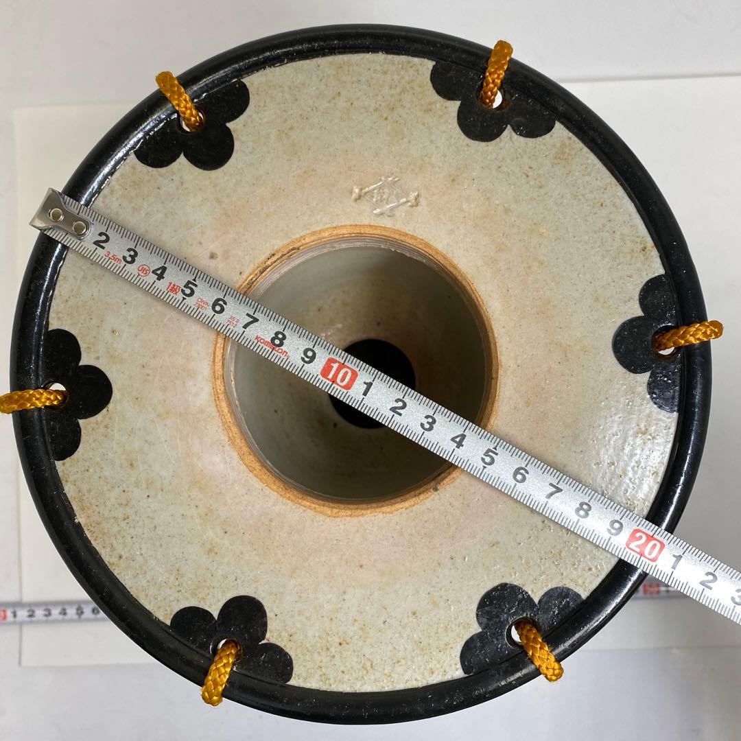 時代 陶製 鼓形 花入 h26.5cm 東キ8-0303① トヒチカ