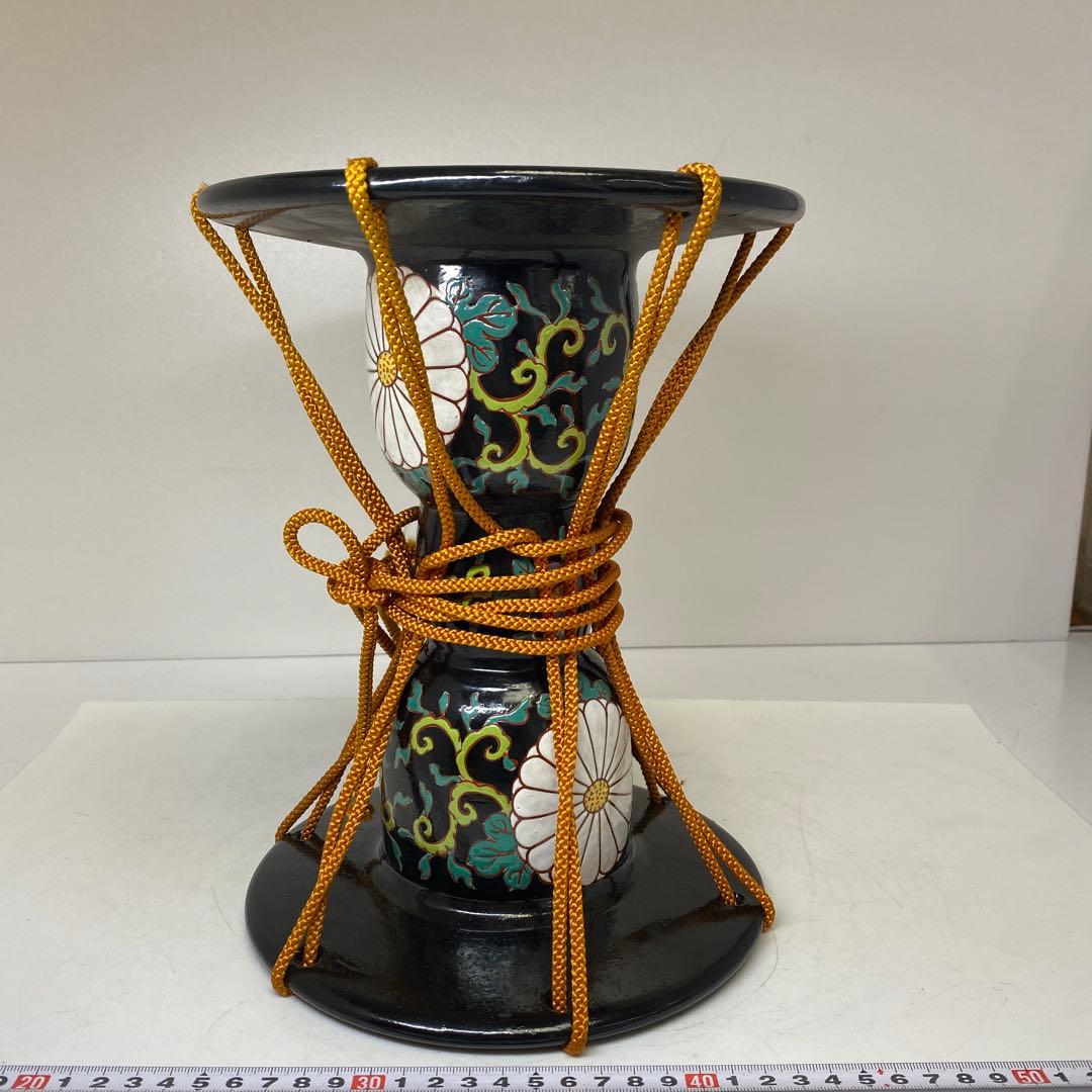 時代 陶製 鼓形 花入 h26.5cm 東キ8-0303① トヒチカ