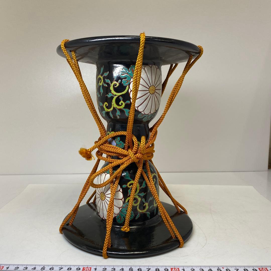 時代 陶製 鼓形 花入 h26.5cm 東キ8-0303① トヒチカ