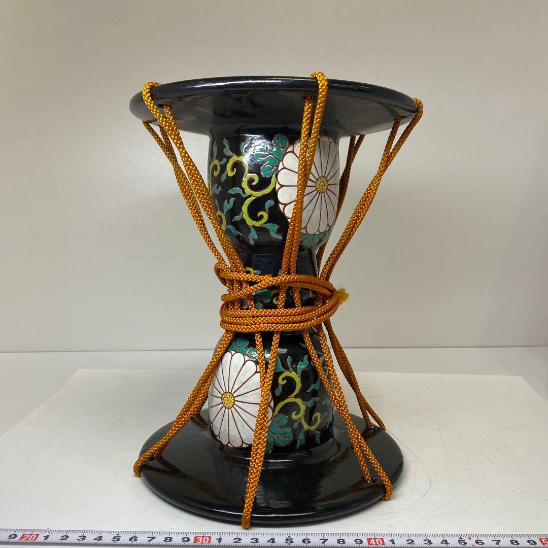 時代 陶製 鼓形 花入 h26.5cm 東キ8-0303① トヒチカ