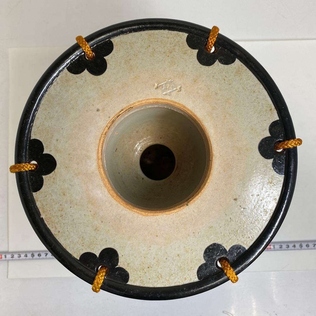 時代 陶製 鼓形 花入 h26.5cm 東キ8-0303① トヒチカ