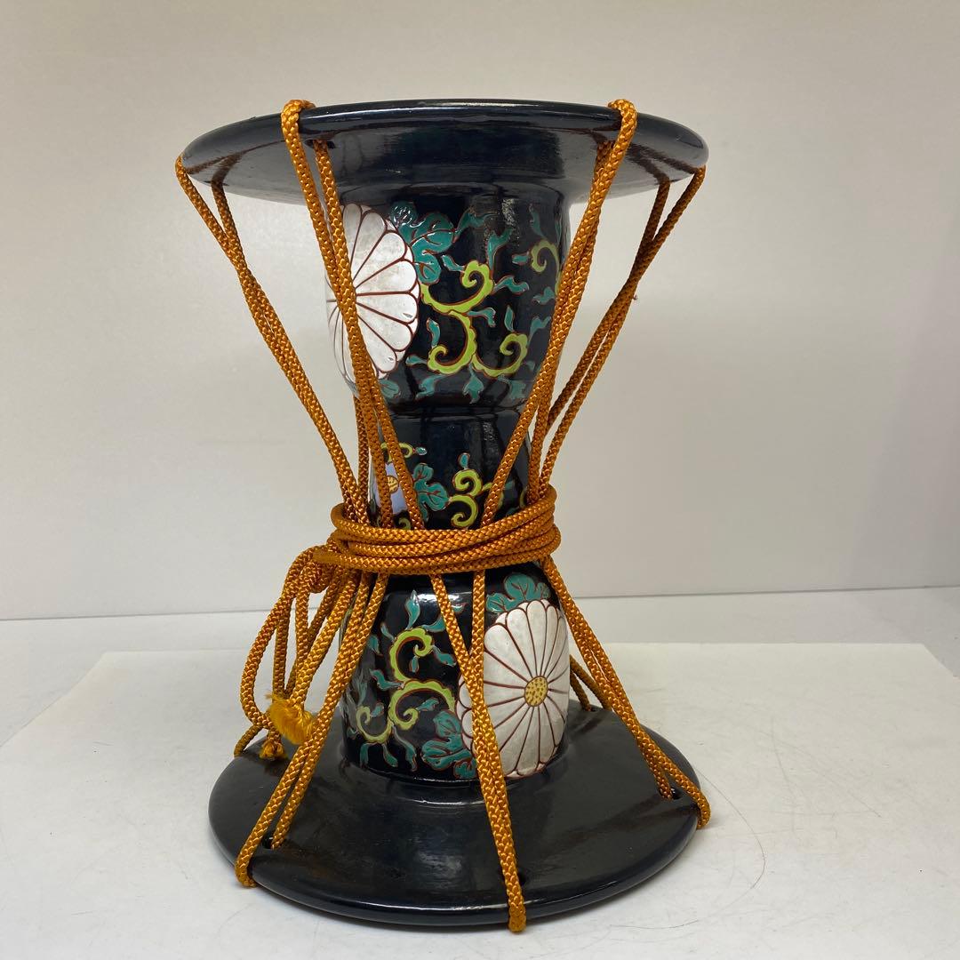 時代 陶製 鼓形 花入 h26.5cm 東キ8-0303① トヒチカ