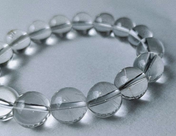 山梨水晶 乙女鉱山 ルチルクォーツ 上品な国産水晶 12mm玉 17cm