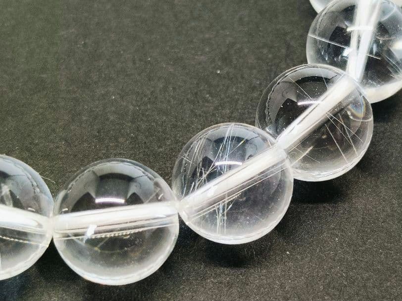 山梨水晶 乙女鉱山 ルチルクォーツ 上品な国産水晶 12mm玉 17cm