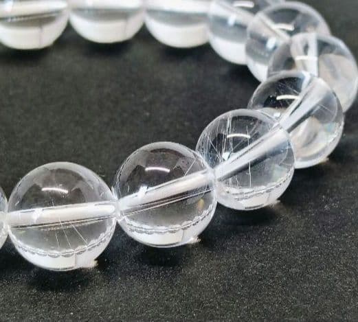 山梨水晶 乙女鉱山 ルチルクォーツ 上品な国産水晶 12mm玉 17cm