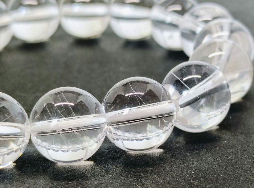 山梨水晶 乙女鉱山 ルチルクォーツ 上品な国産水晶 12mm玉 17cm