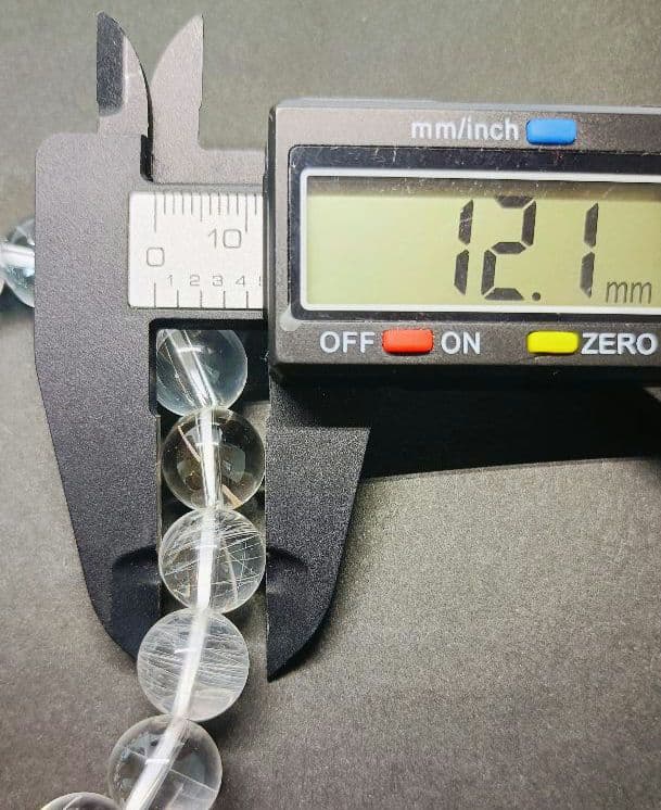 山梨水晶 乙女鉱山 ルチルクォーツ 上品な国産水晶 12mm玉 17cm