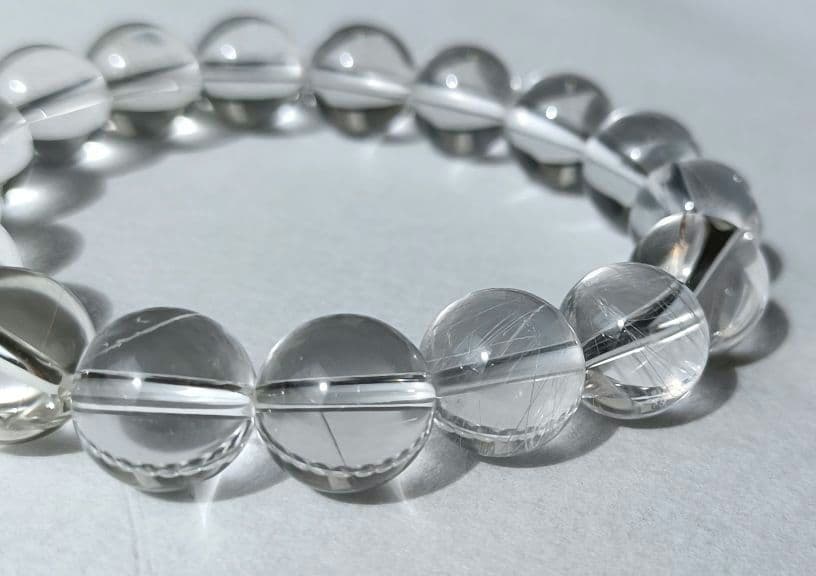 山梨水晶 乙女鉱山 ルチルクォーツ 上品な国産水晶 12mm玉 17cm