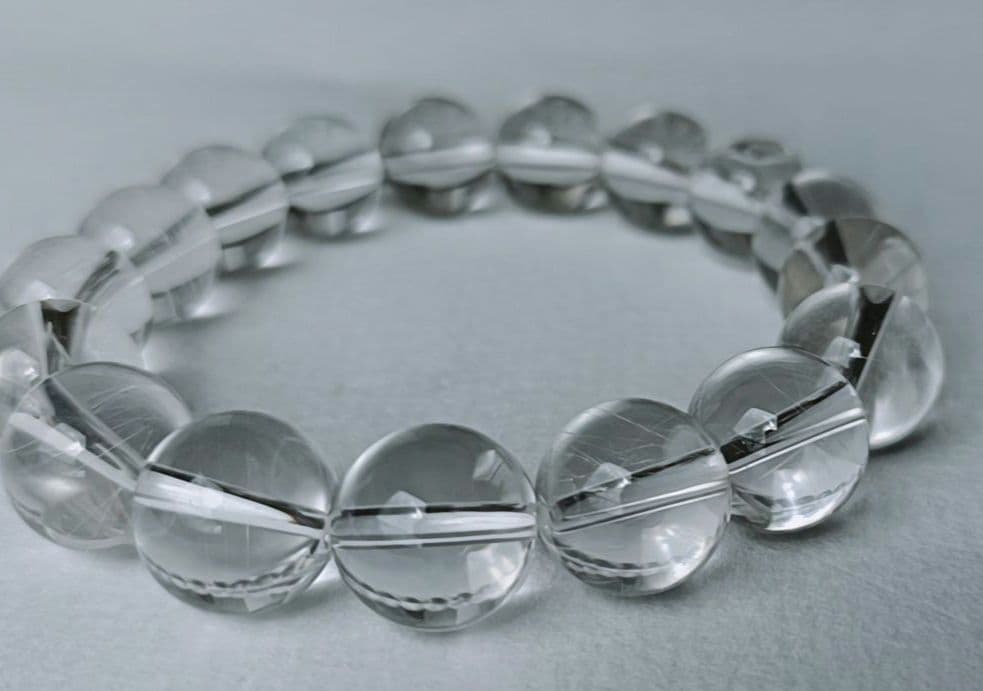 山梨水晶 乙女鉱山 ルチルクォーツ 上品な国産水晶 12mm玉 17cm