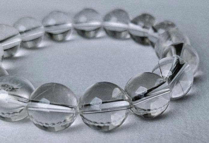 山梨水晶 乙女鉱山 ルチルクォーツ 上品な国産水晶 12mm玉 17cm