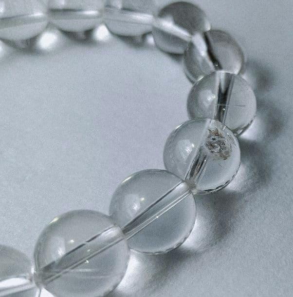 山梨水晶 乙女鉱山 ルチルクォーツ 上品な国産水晶 12mm玉 17cm