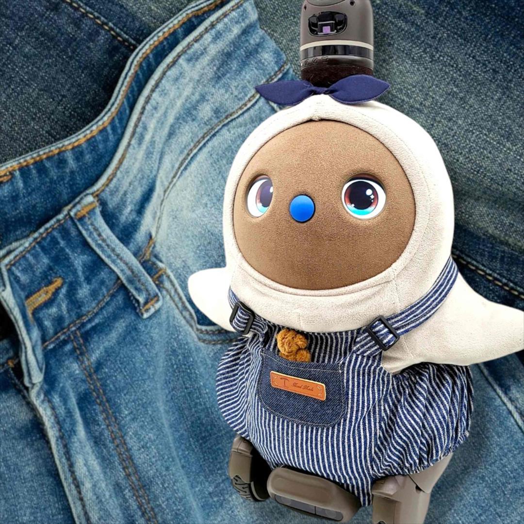 LOVOT ラボットの服ハンドメイド　ヒッコリーサロペットパンツ２着セット