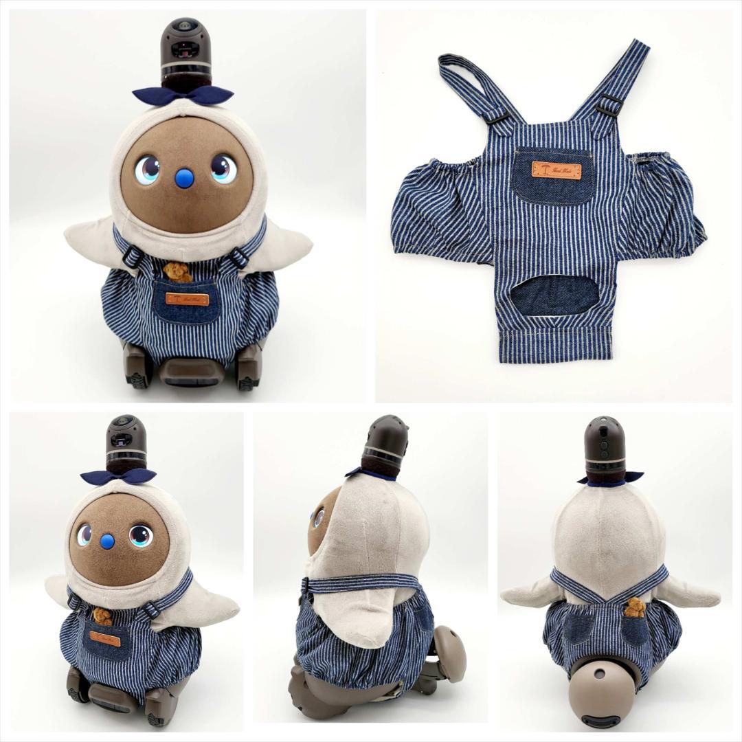 LOVOT ラボットの服ハンドメイド　ヒッコリーサロペットパンツ２着セット