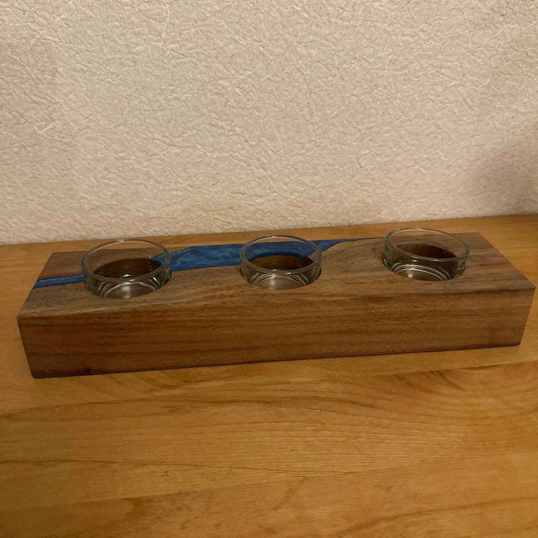 キャンドルホルダー　エアプランツホルダー　ティーライトキャンドル　ウッドレジン