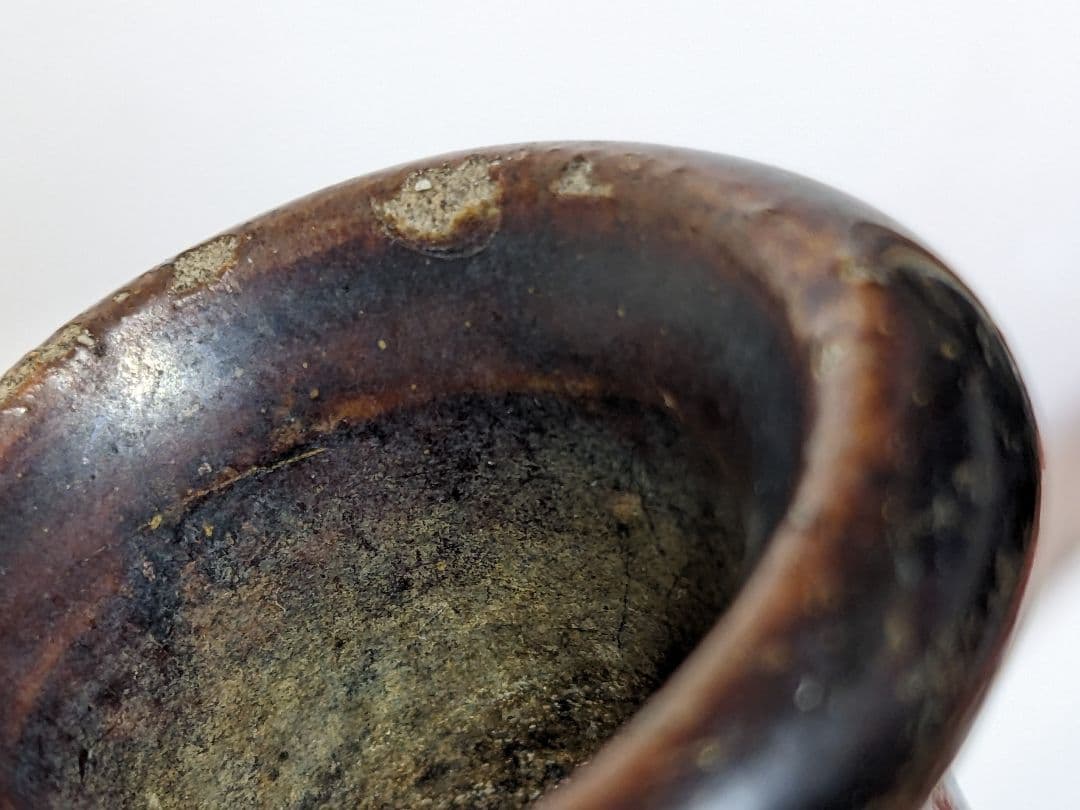 ♦江戸時代 尾呂窯 鉄釉 徳利 瓶 酒器 18世紀初頭 花器 花生置物 骨董品