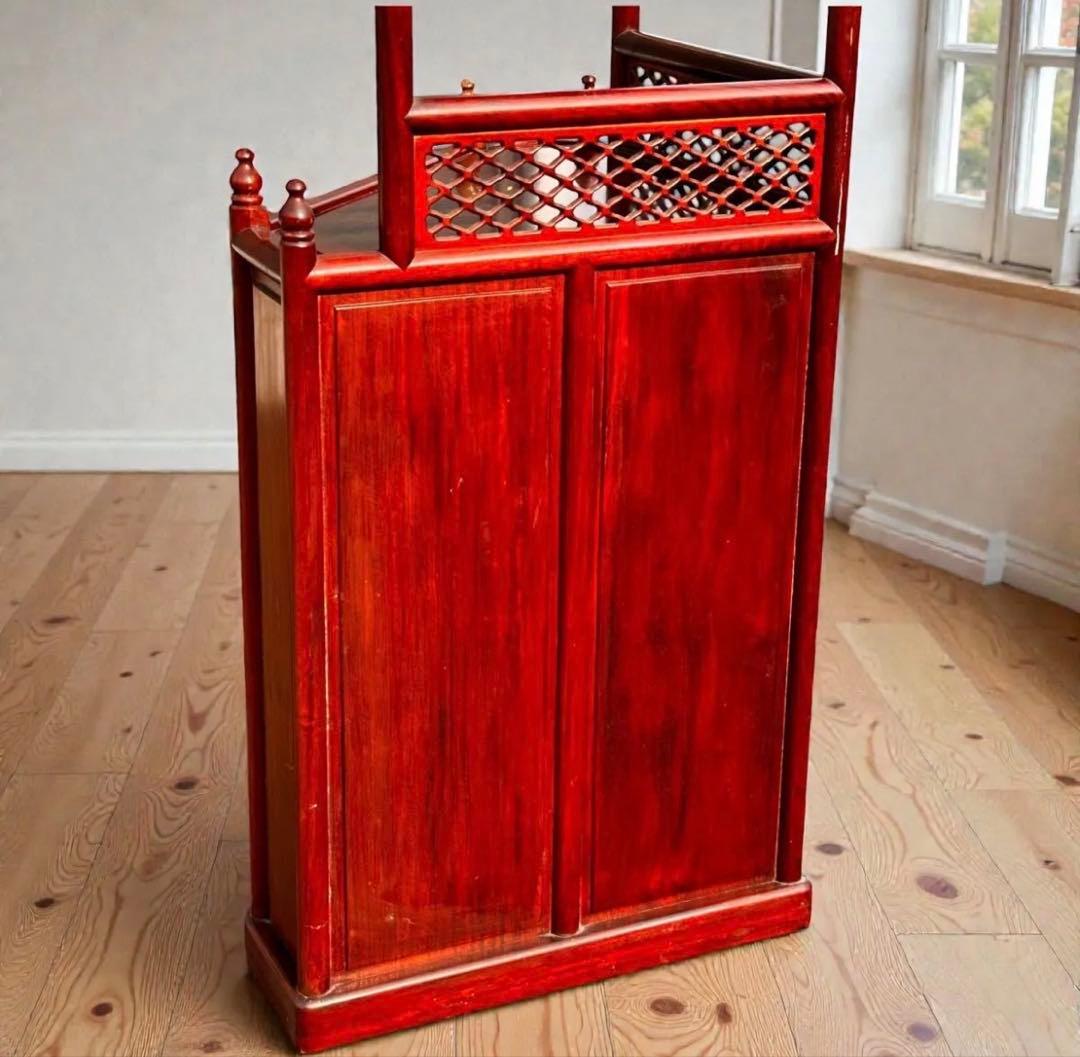 稀少❣️送料無料✨唐木家具 無垢材 コーナーラック 飾り棚 中国家具 彫刻棚 収納