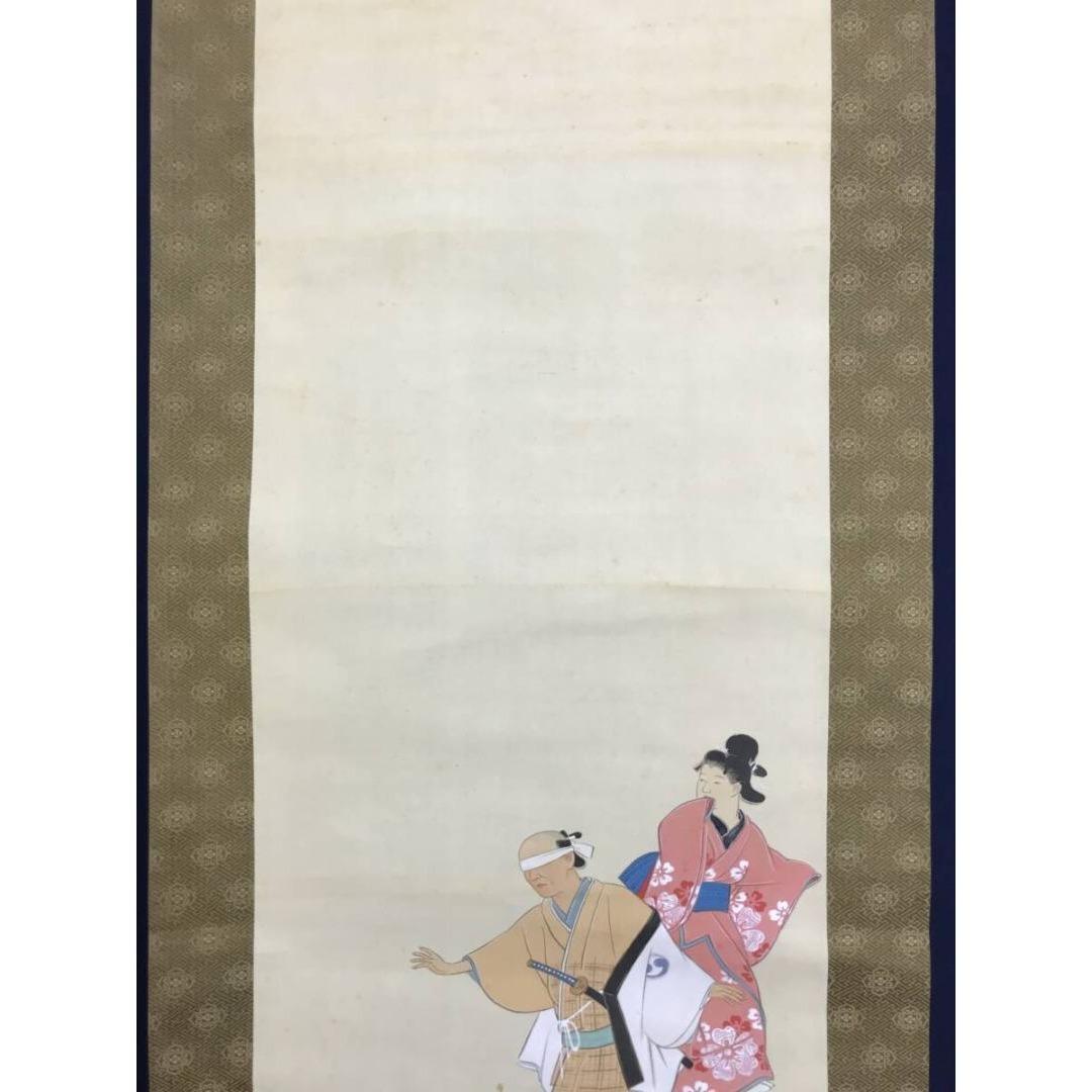 真作/金僊/大石内蔵助宴図/一力茶屋/人物図/掛軸/名家伝来/AK-808