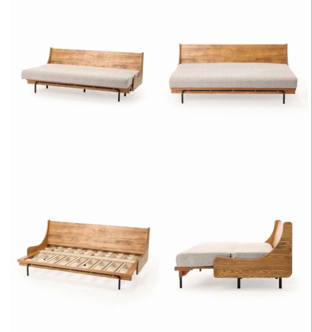 【美品】ジャーナルスタンダードファニチャー ハビタソファベッド カバー付 グレー