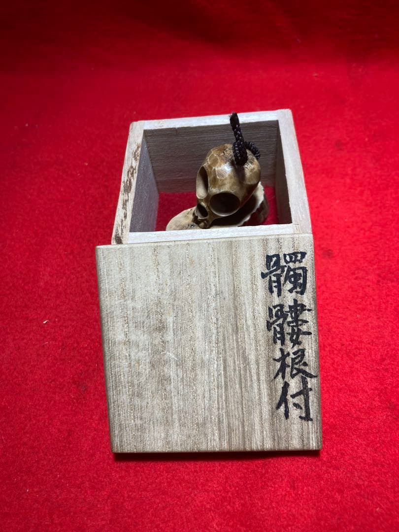 骸骨　正司斎共箱　根付け