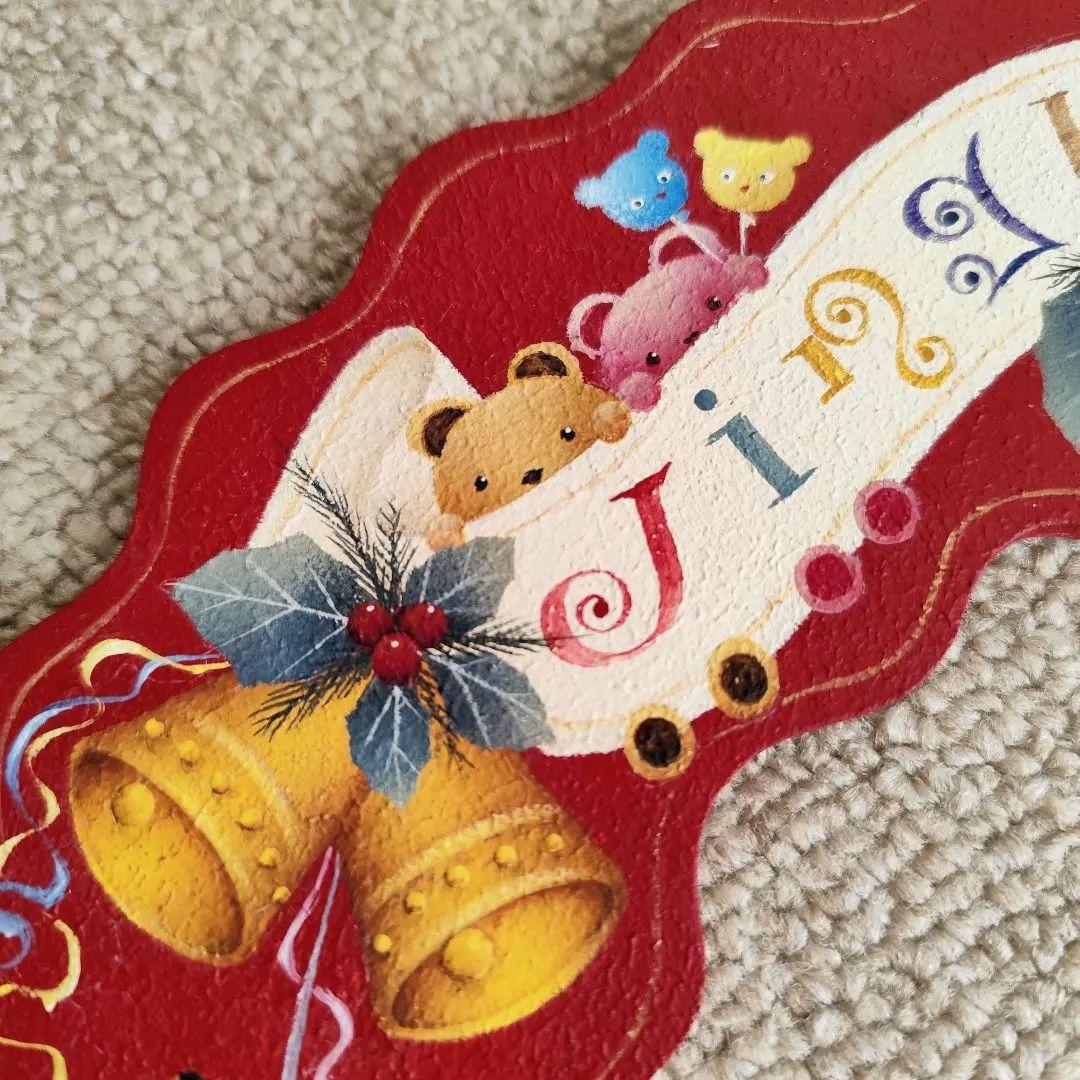 トールペイント クリスマス テディベア リース 古屋加江子